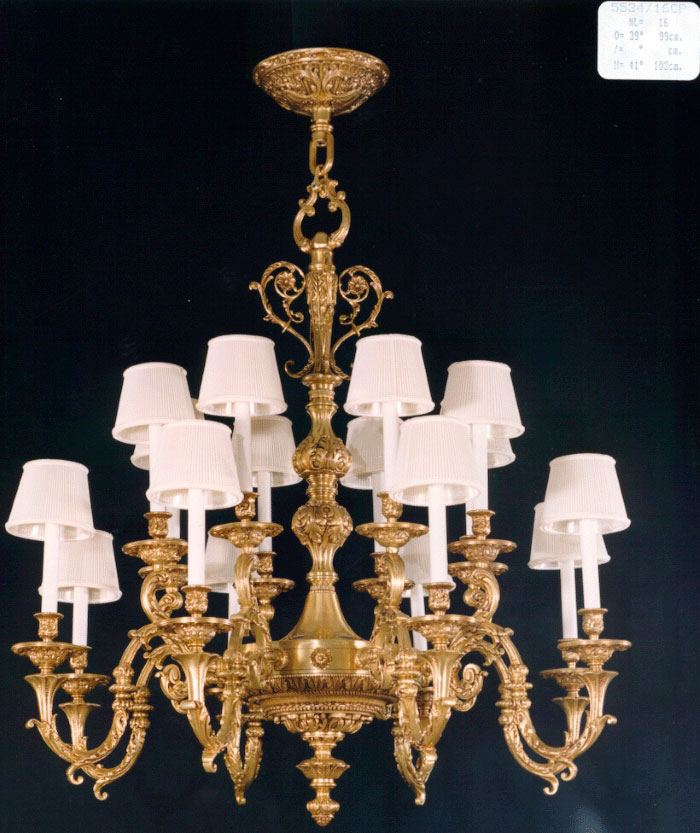 DECORATIVE CASTED CHANDELIER WITH SHADES