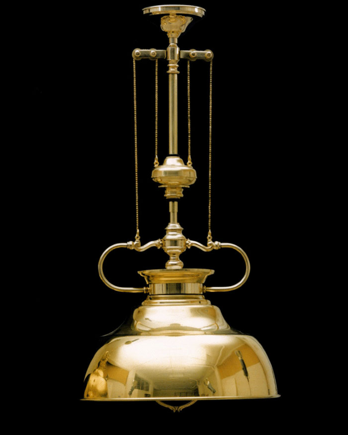 PENDANT RISE AND FALL WITH BRASS SHADE