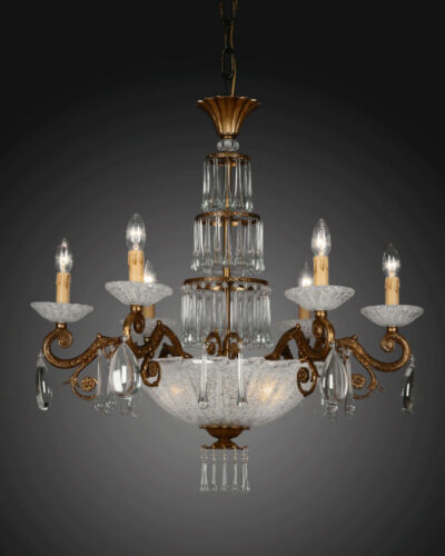LAMPARA CRISTAL MURANO CON GOTAS