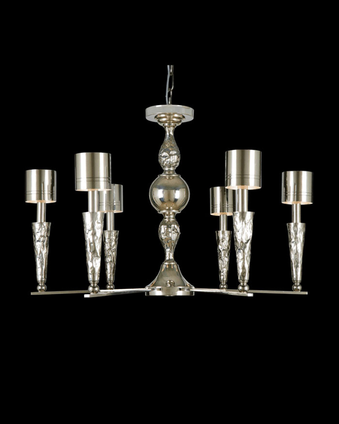 HAMMERED COLLECTION CHANDELIER WITH SHADES